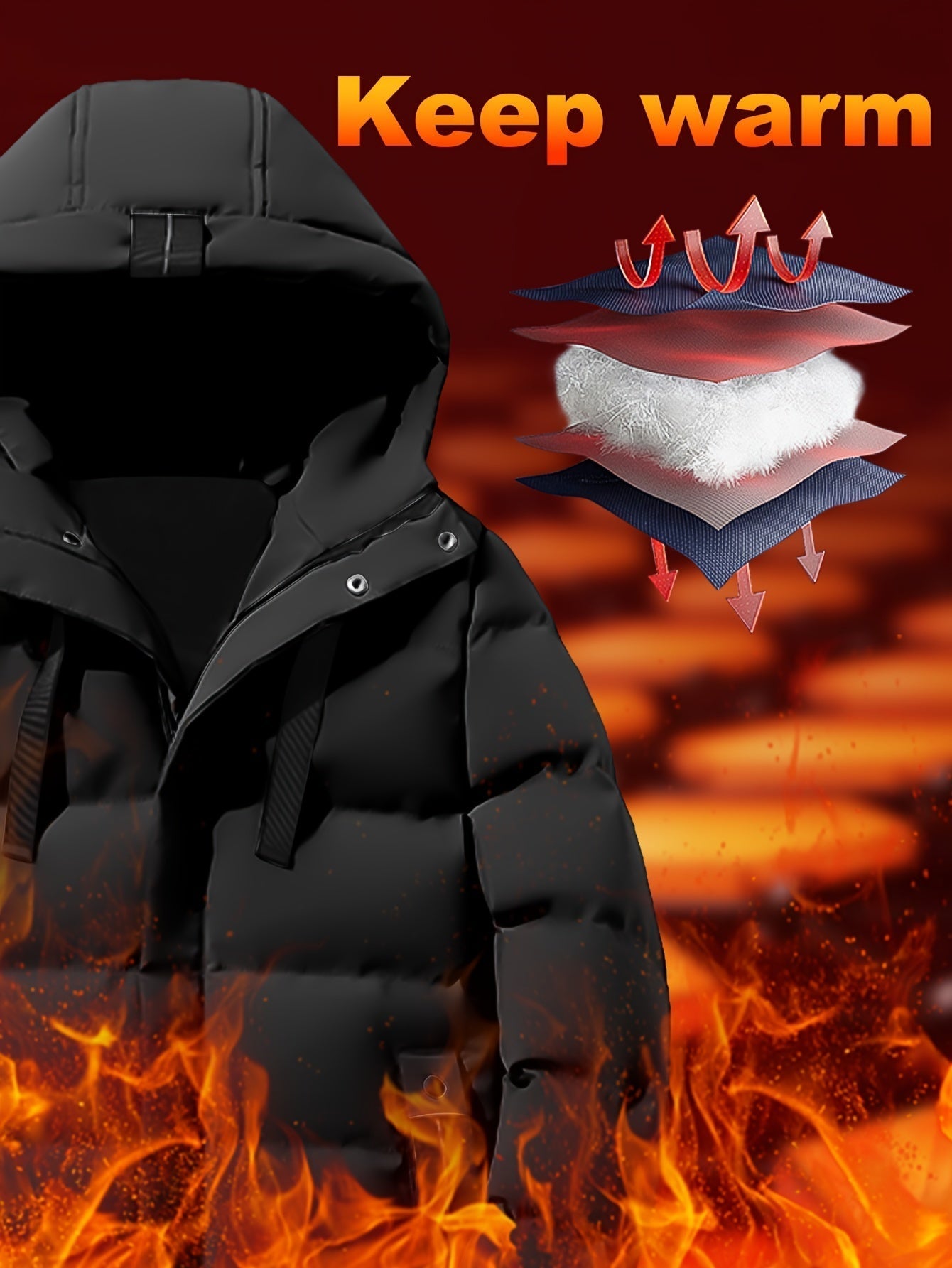 Warme Winterjacke mit Kapuze und langem Design für Herren | Ideal für den Winter