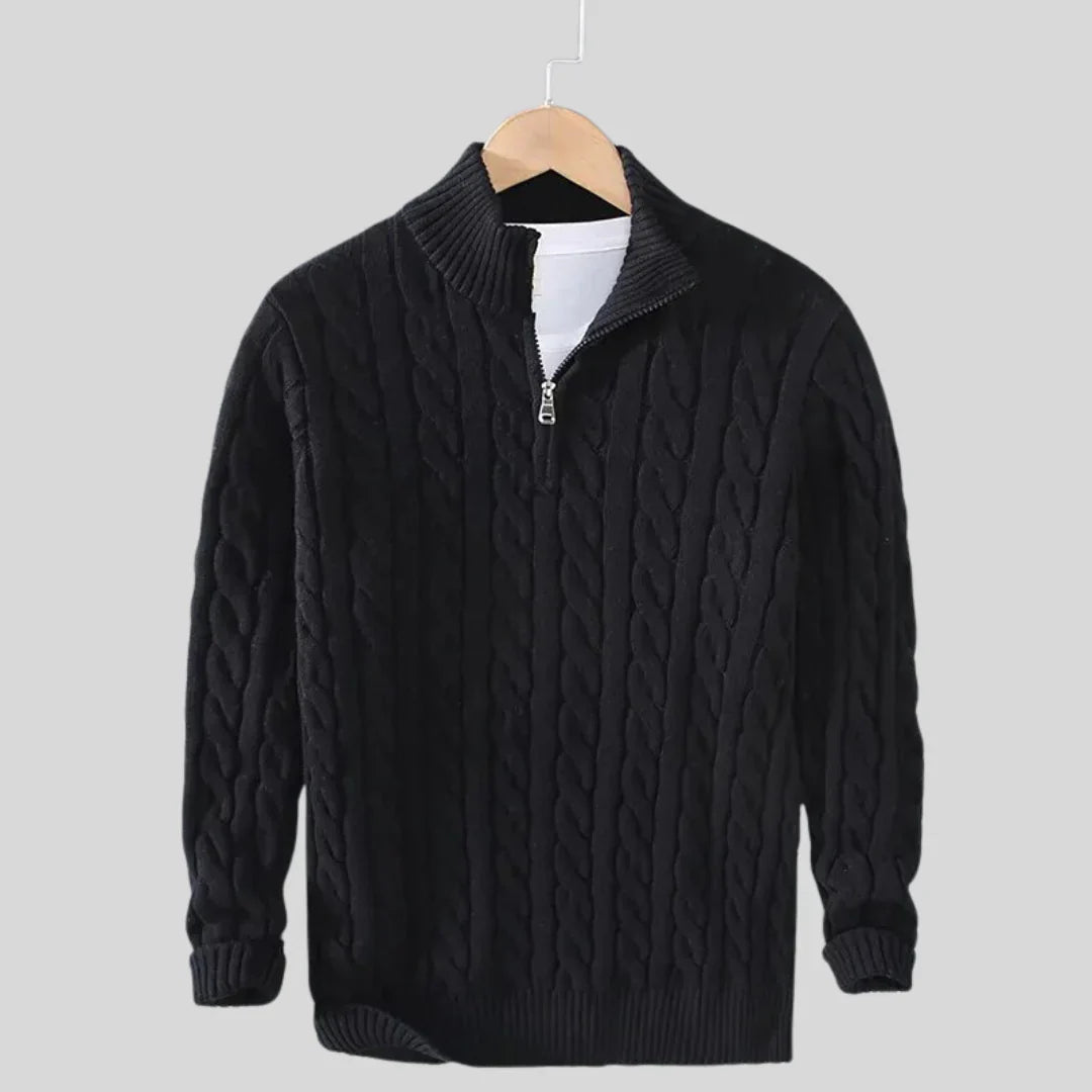 Alessandro™ - Pullover mit Zopfmuster und Reißverschluss