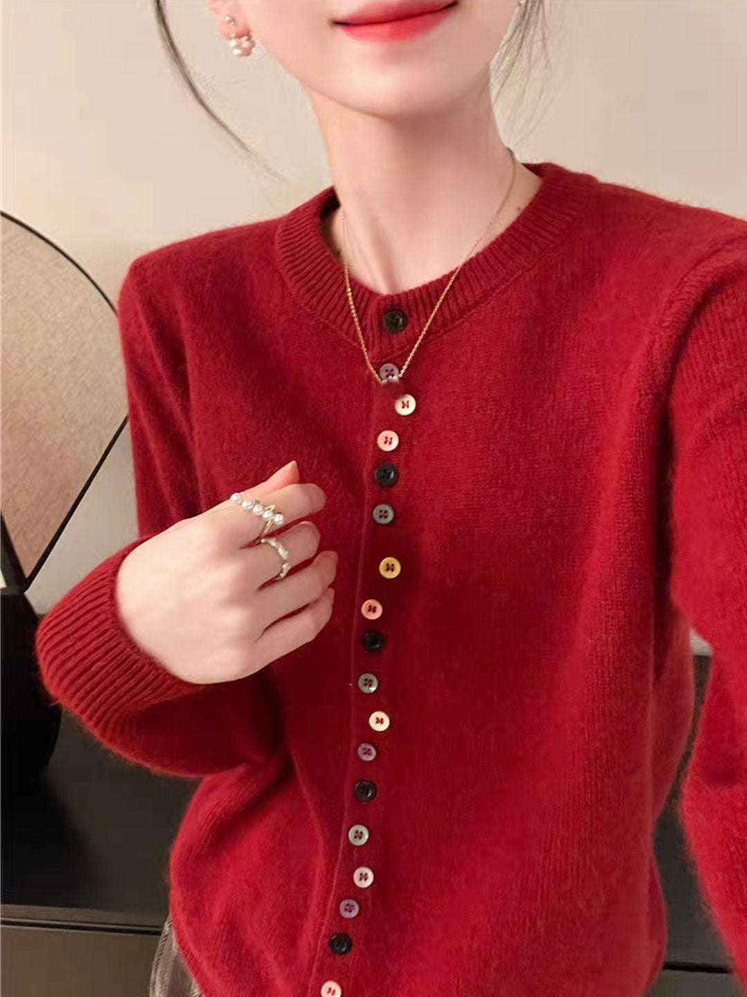ADELA - GESTICKTER CARDIGAN