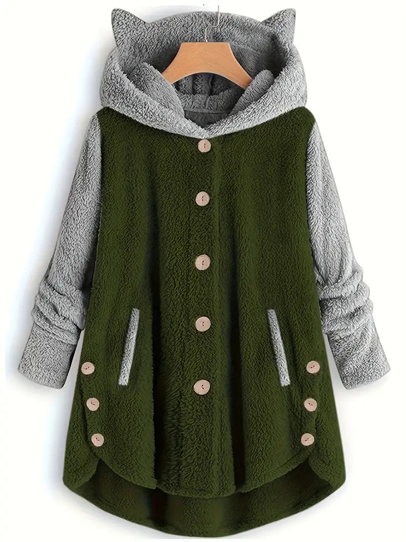 Weiche Fleece-Winterjacke für Frauen