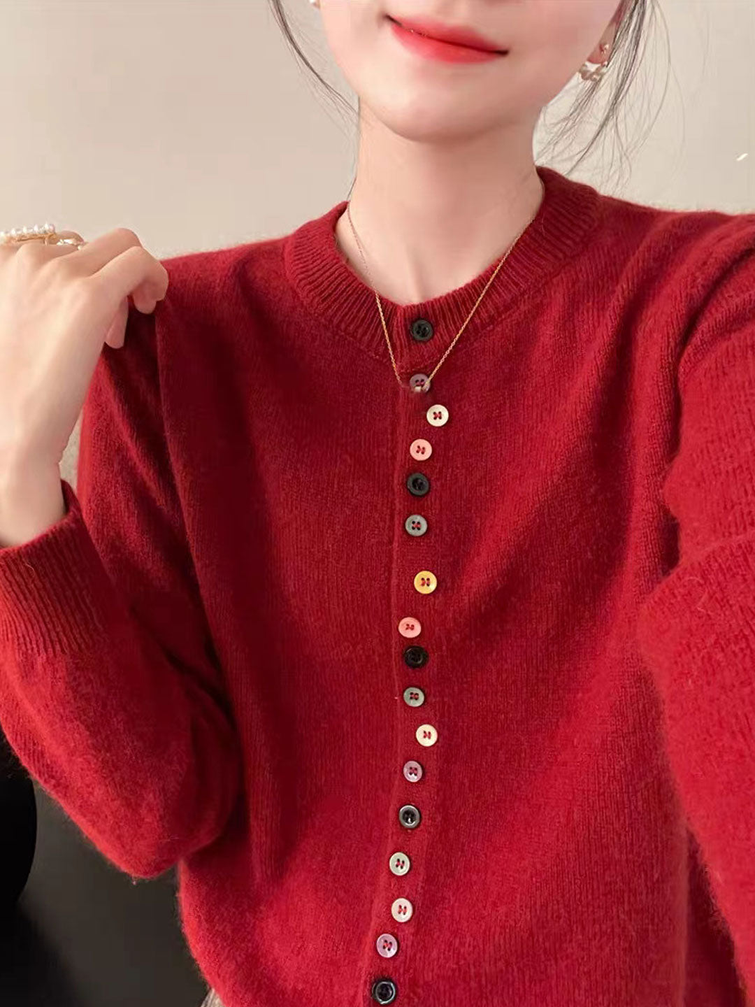 ADELA - GESTICKTER CARDIGAN