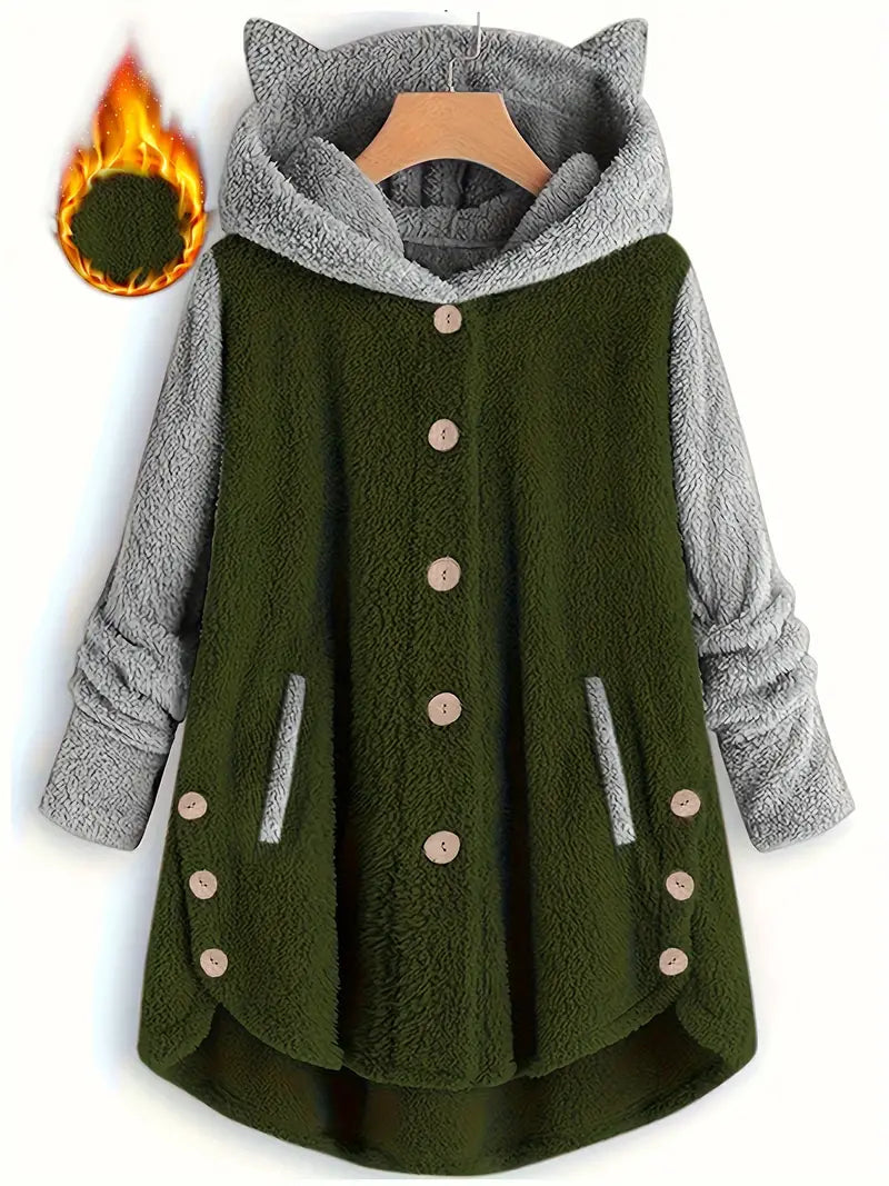 Weiche Fleece-Winterjacke für Frauen
