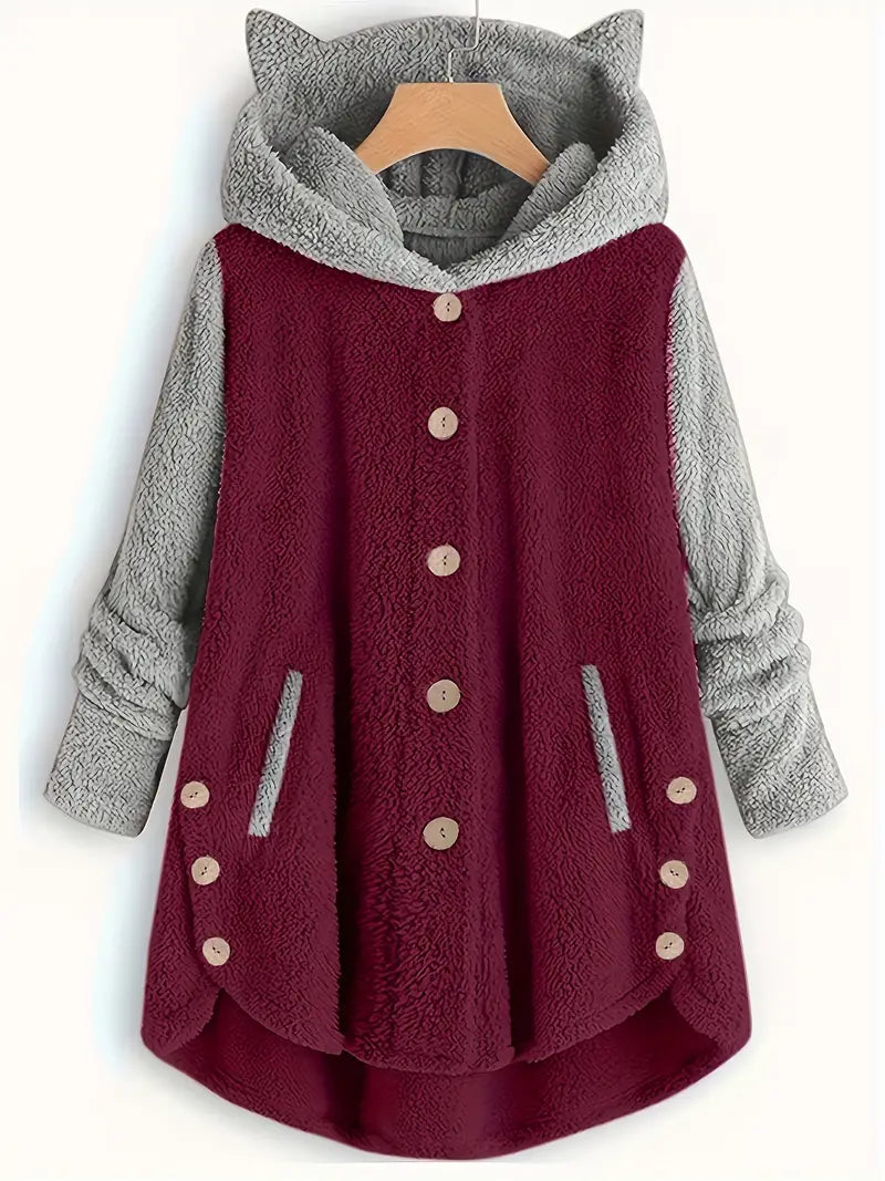Weiche Fleece-Winterjacke für Frauen