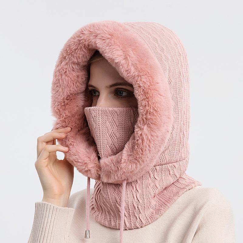 Winterpelzmütze mit Maske für Frauen