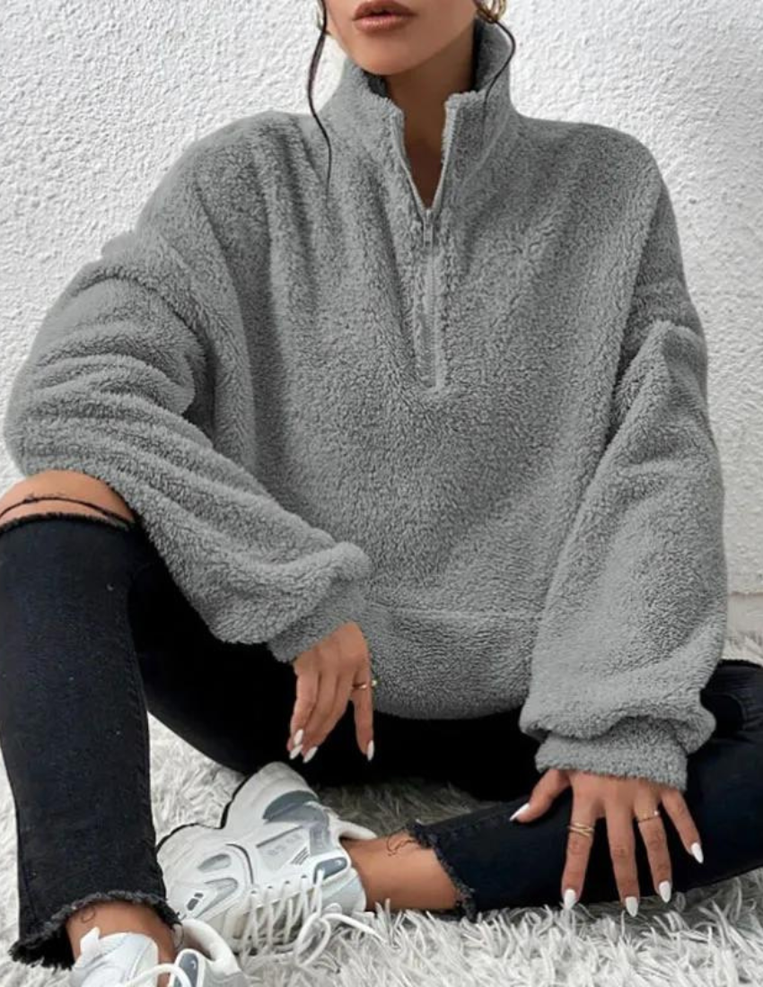 Warmer Fleece-Winterpullover Für Höchsten Kälteschutz Für Frauen