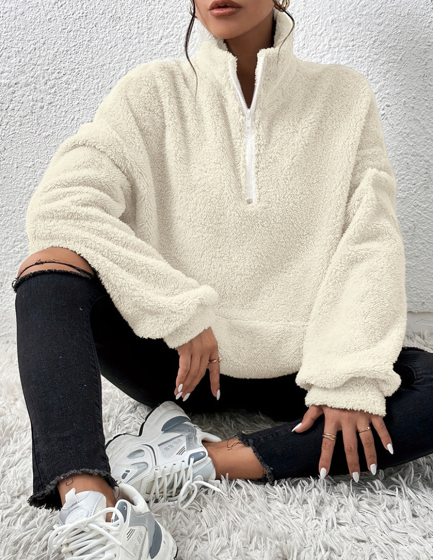 Warmer Fleece-Winterpullover Für Höchsten Kälteschutz Für Frauen