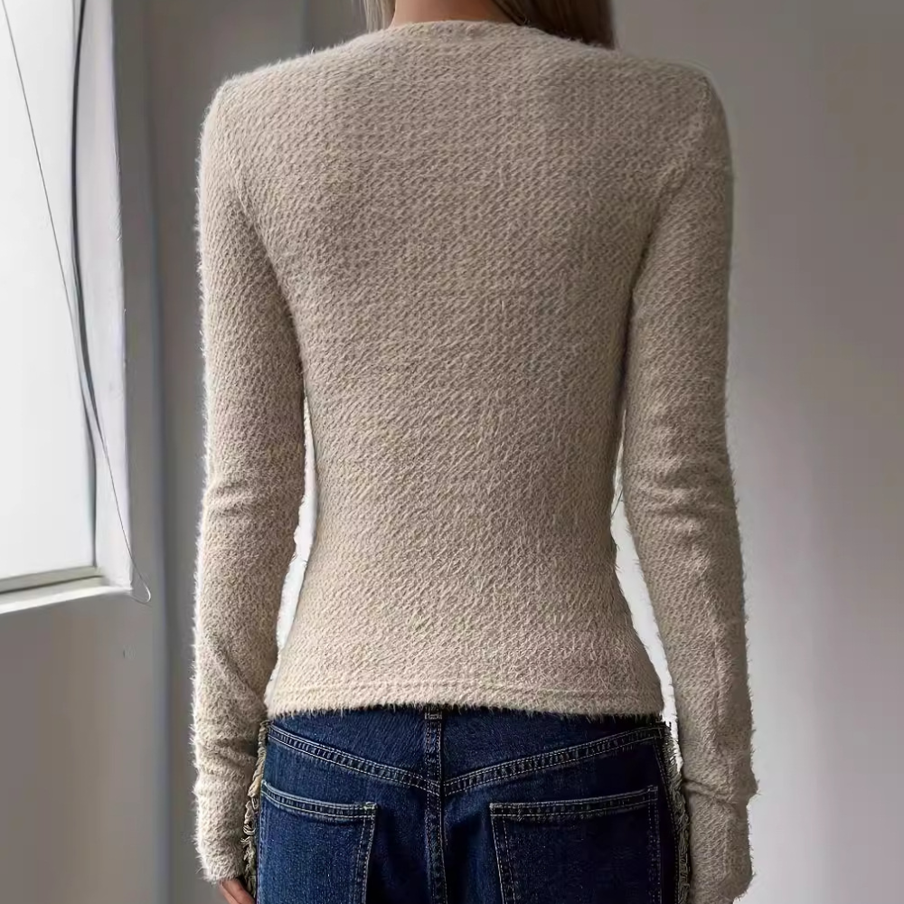 Warmer Strickpullover mit gemütlichem Design Für Frauen