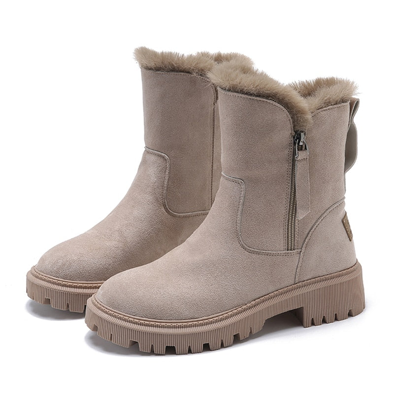 Warme Winterstiefel mit Wolle und Reißverschluss für Damen | Perfekt für legere Tage