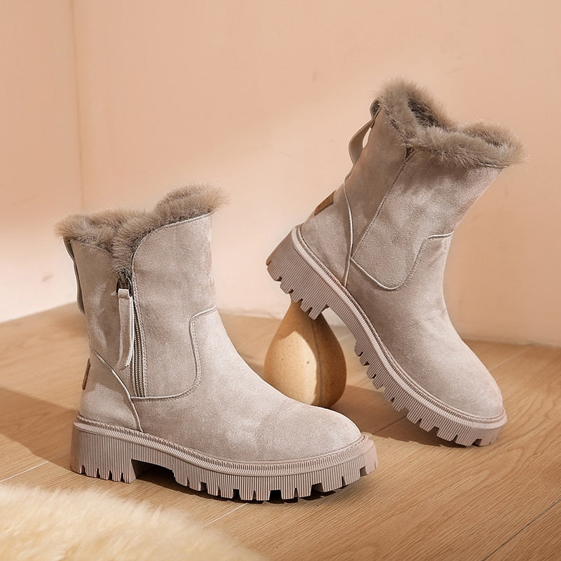 Warme Winterstiefel mit Wolle und Reißverschluss für Damen | Perfekt für legere Tage