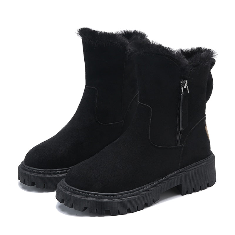 Warme Winterstiefel mit Wolle und Reißverschluss für Damen | Perfekt für legere Tage