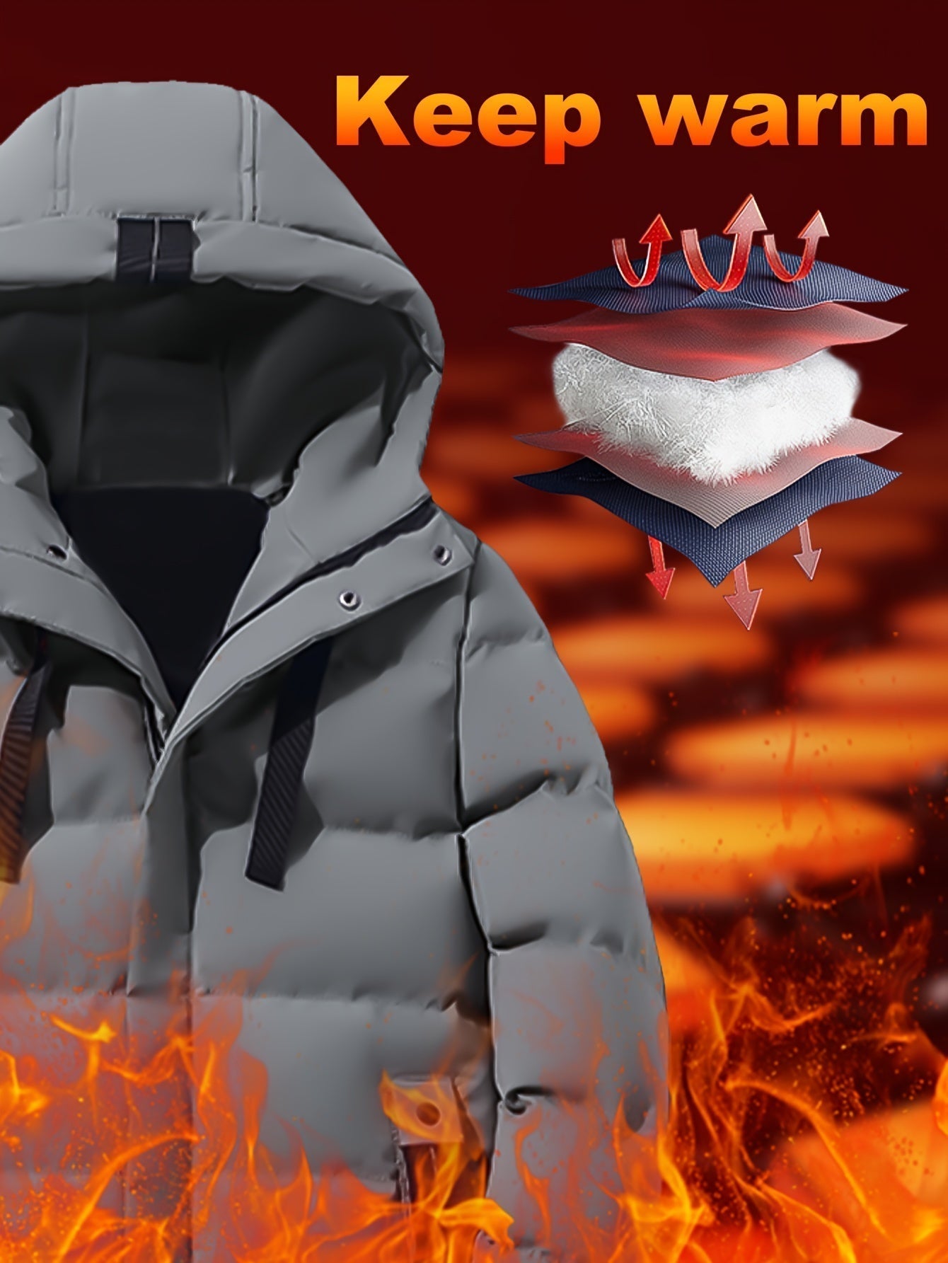 Warme Winterjacke mit Kapuze und langem Design für Herren | Ideal für den Winter