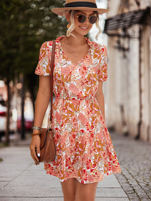 Alltagskleid mit Blumenmuster für Frauen