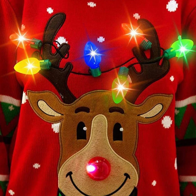 Warmer Damen-Winterpullover mit LED-Lichtern für Ein Festliches Funkeln