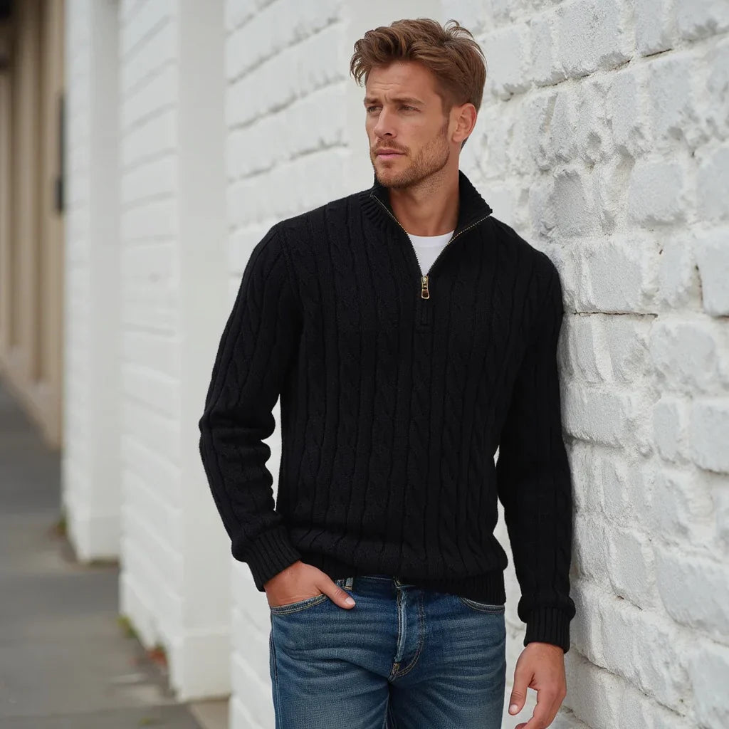 Alessandro™ - Pullover mit Zopfmuster und Reißverschluss
