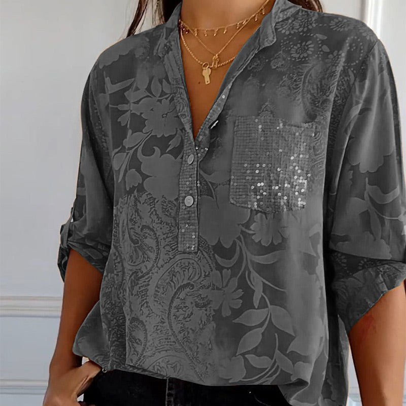 Annalisa® | Verzierte Taschenbluse