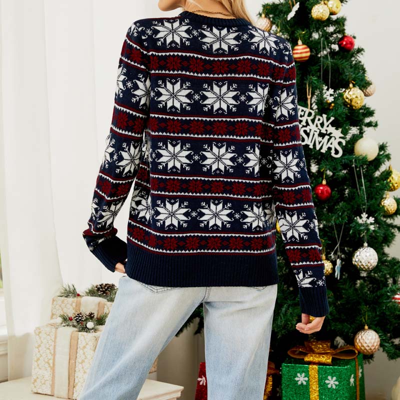 Weihnachtspullover mit Festlichen Details Für Frauen