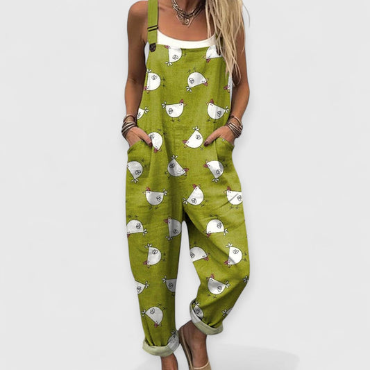 Althea | Damen Vintage Weitbeiniger Jumpsuit
