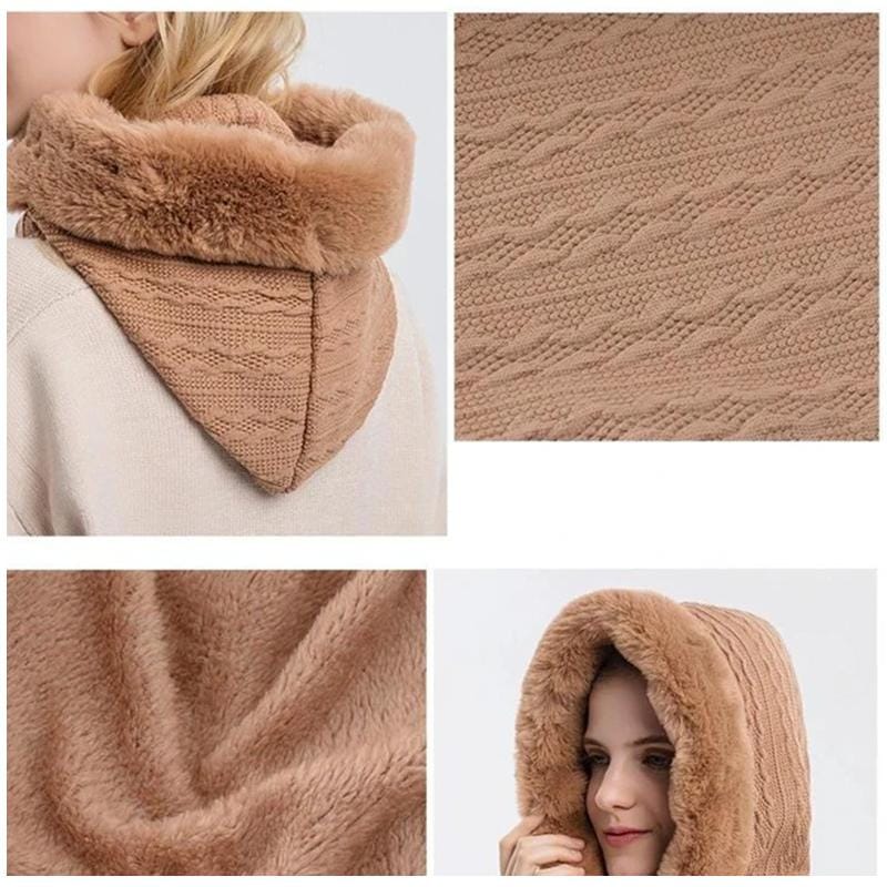 Winterpelzmütze mit Maske für Frauen