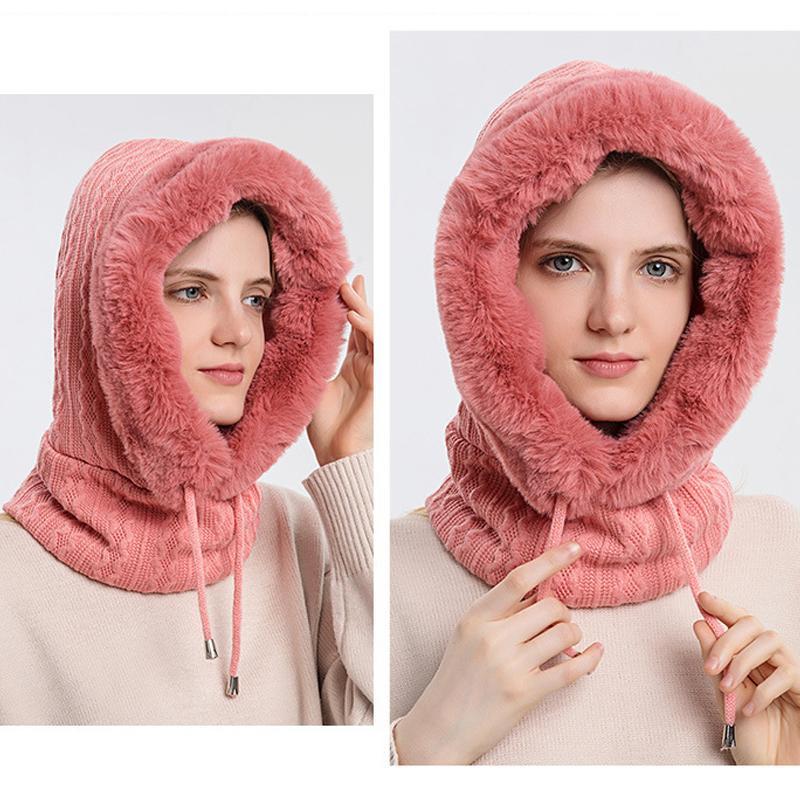 Winterpelzmütze mit Maske für Frauen