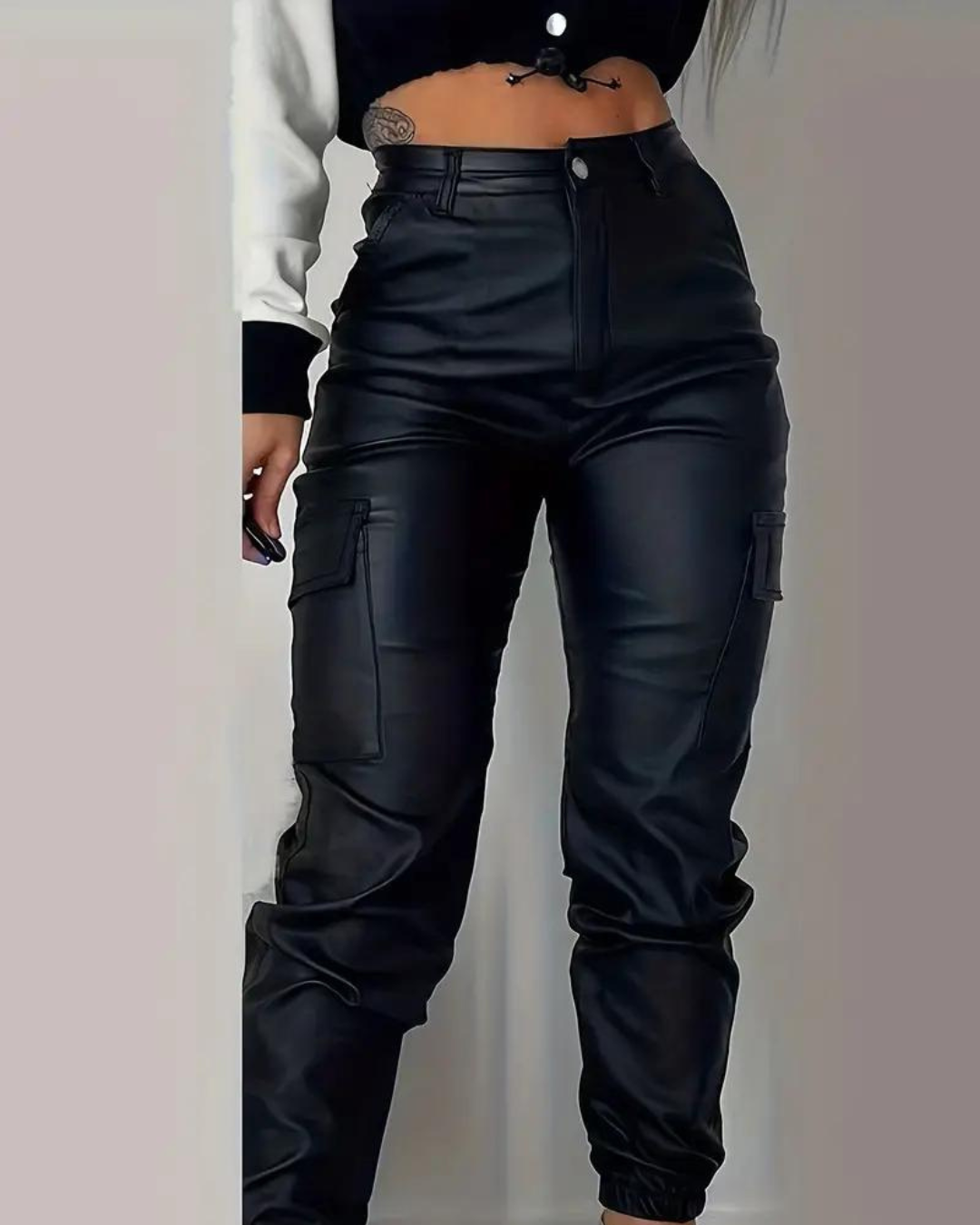 Yolanda® | Leder-Cargohose
