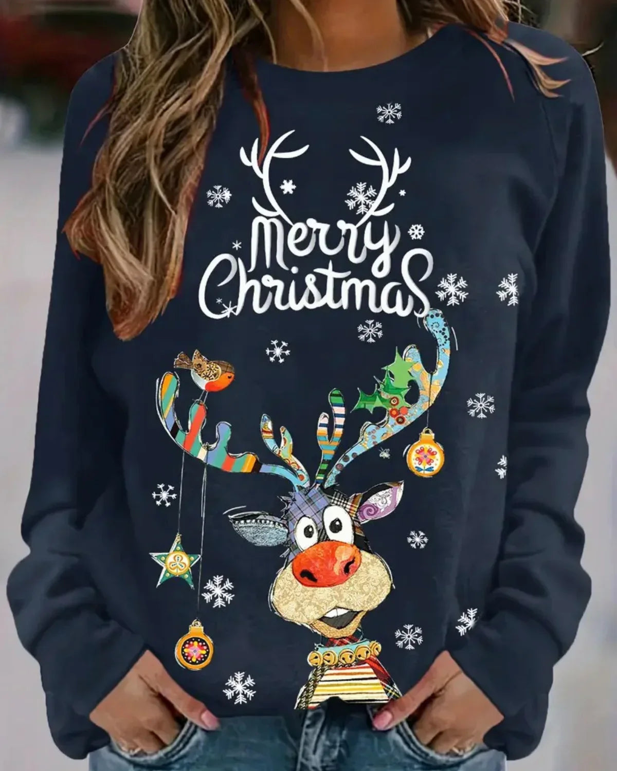 Weihnachtlicher Winterpullover für Damen
