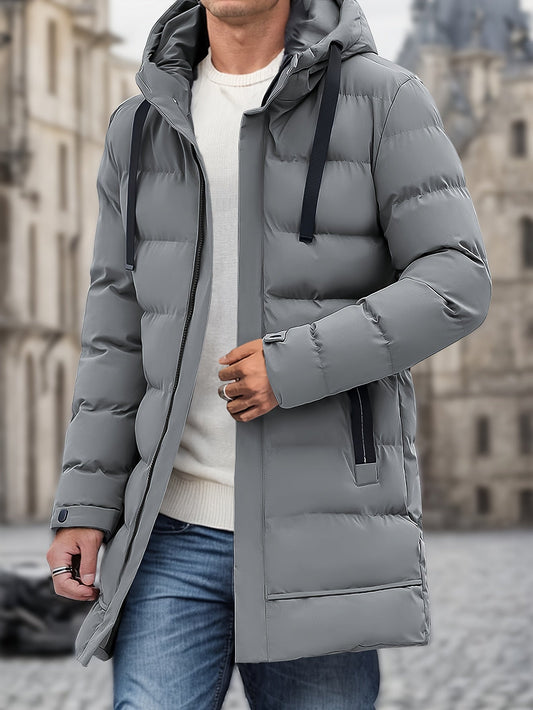 Warme Winterjacke mit Kapuze und langem Design für Herren | Ideal für den Winter