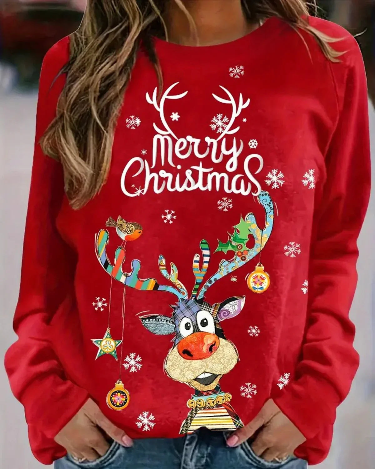 Weihnachtlicher Winterpullover für Damen