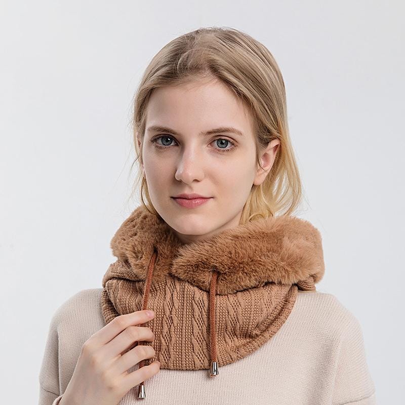 Winterpelzmütze mit Maske für Frauen