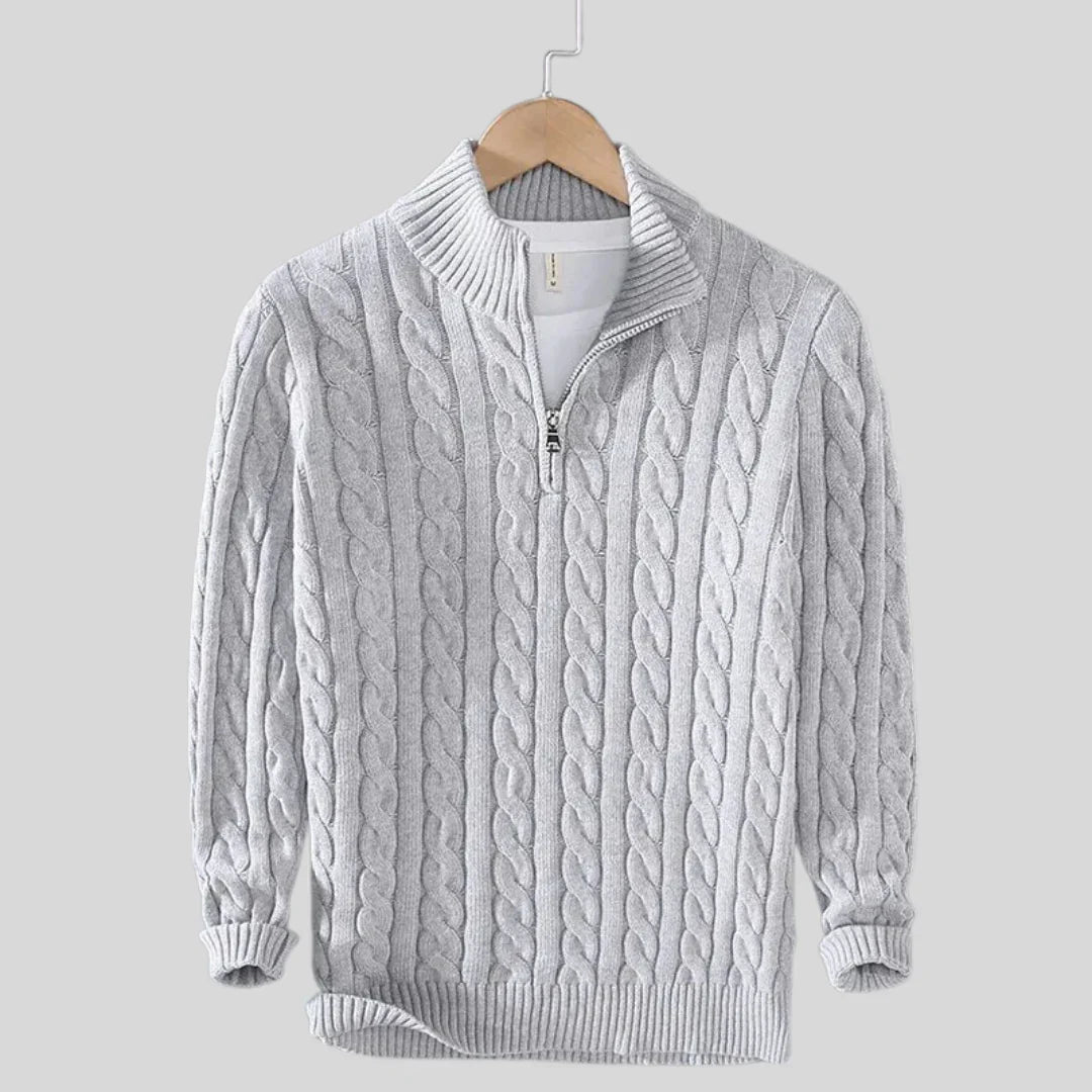 Alessandro™ - Pullover mit Zopfmuster und Reißverschluss