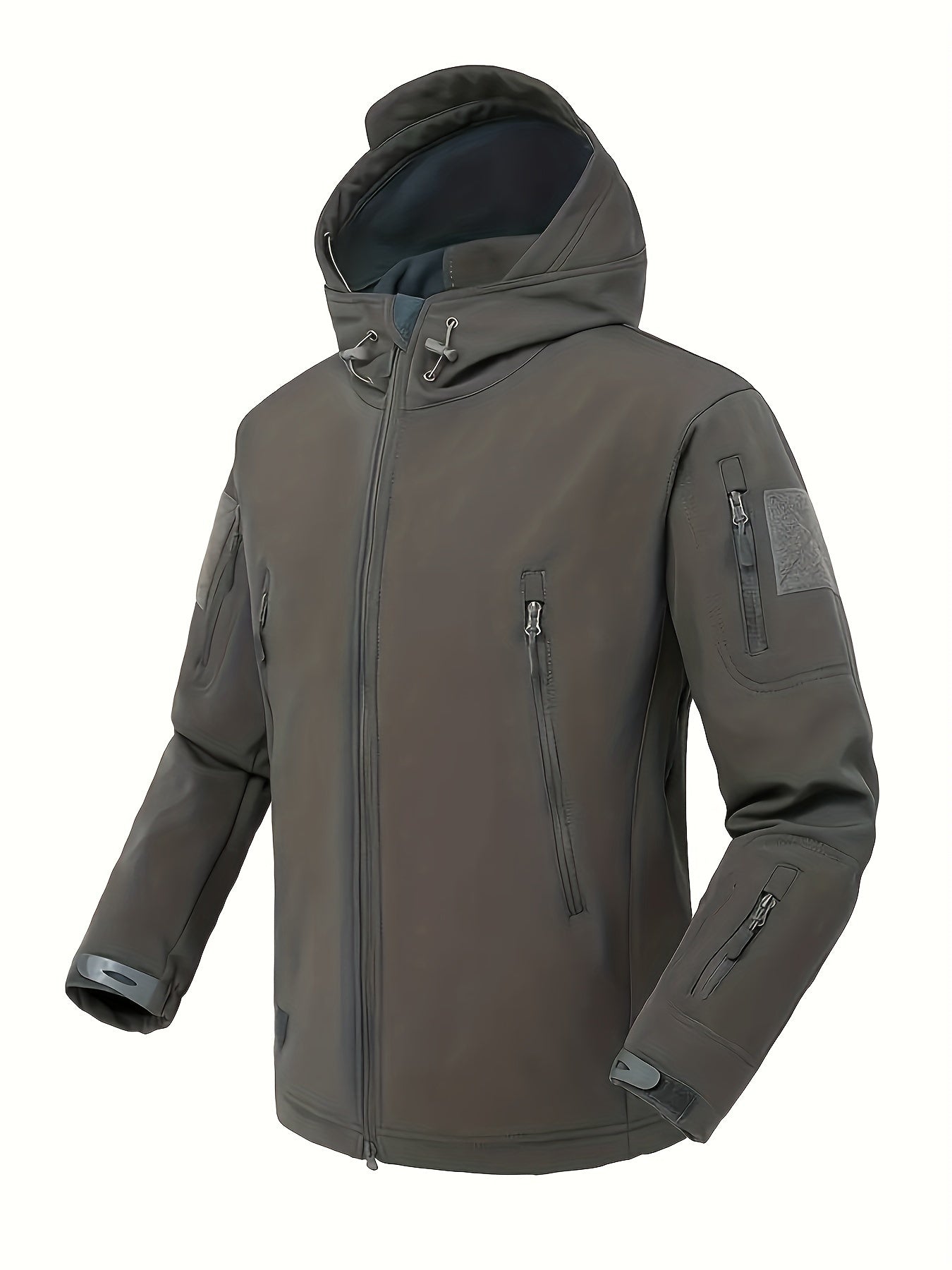 Wasserdichte Einfarbige Winddichte Kapuzen Outdoor Jacke für Herren | Perfekt für Outdoor-Aktivitäten