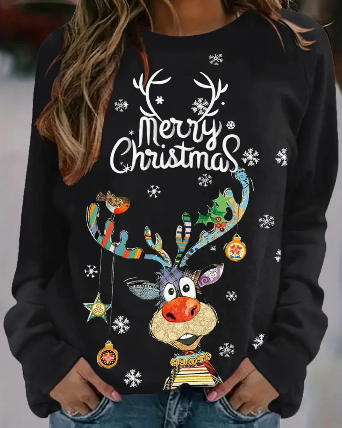 Weihnachtlicher Winterpullover für Damen