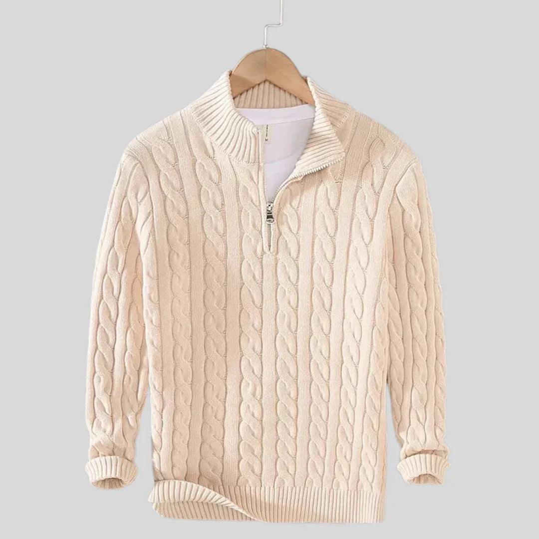 Alessandro™ - Pullover mit Zopfmuster und Reißverschluss