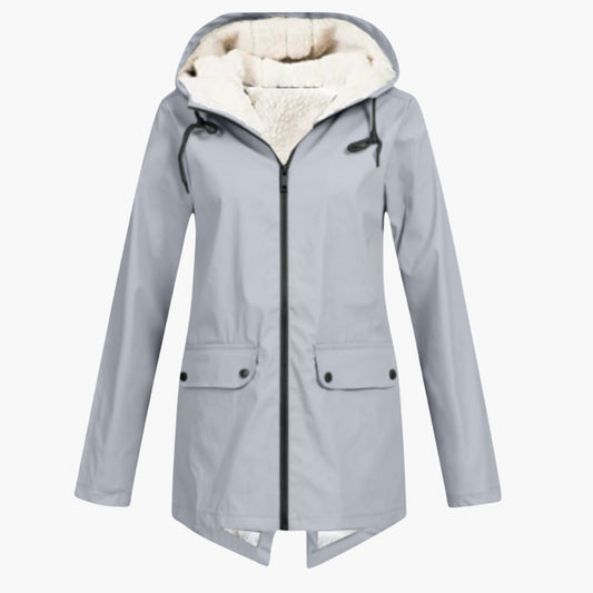 Wasserabweisender Trenchcoat mit Kapuze für Damen