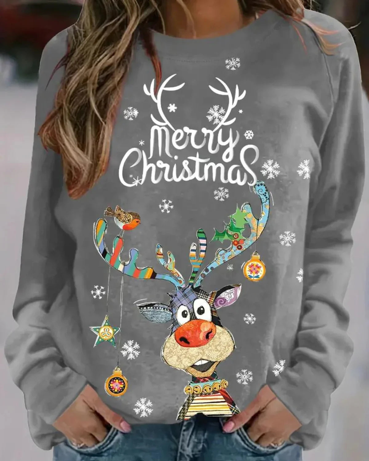 Weihnachtlicher Winterpullover für Damen