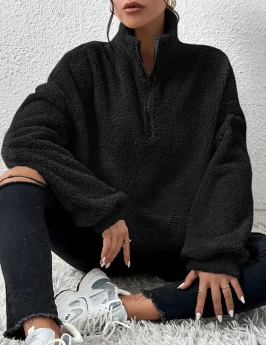 Warmer Fleece-Winterpullover Für Höchsten Kälteschutz Für Frauen