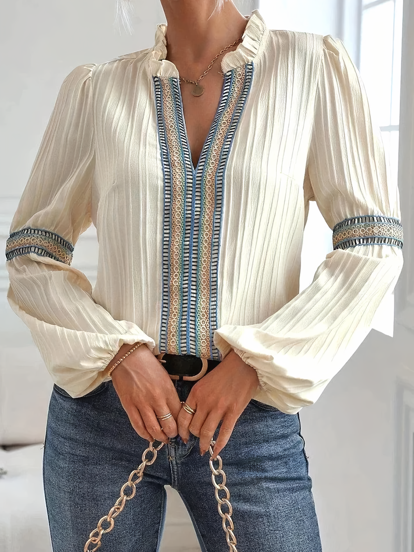 Anja® | Wunderschöne Bluse mit V-Ausschnitt