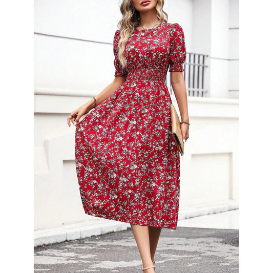 Amelia - Kleid mit Rundhalsausschnitt und Blumenmuster