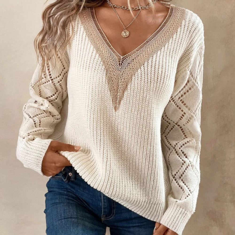 Warmer Strickpullover für Frauen