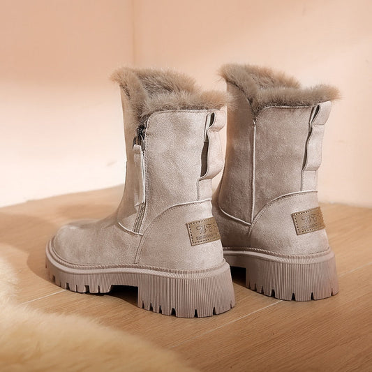 Warme Winterstiefel mit Wolle und Reißverschluss für Damen | Perfekt für legere Tage