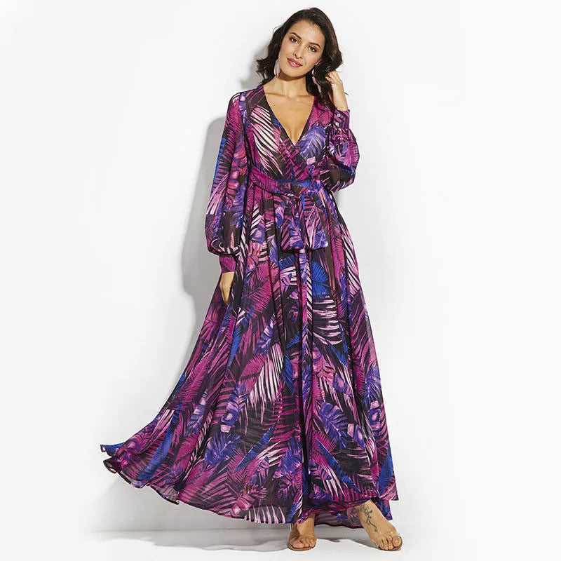 Zilvara | Elegantes Kleid mit V-Ausschnitt und Ballonärmeln