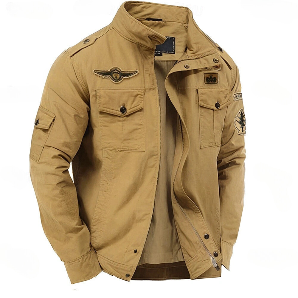 Alpha - Herrenjacke, Baumwolle, Schulterriemen und Taschen