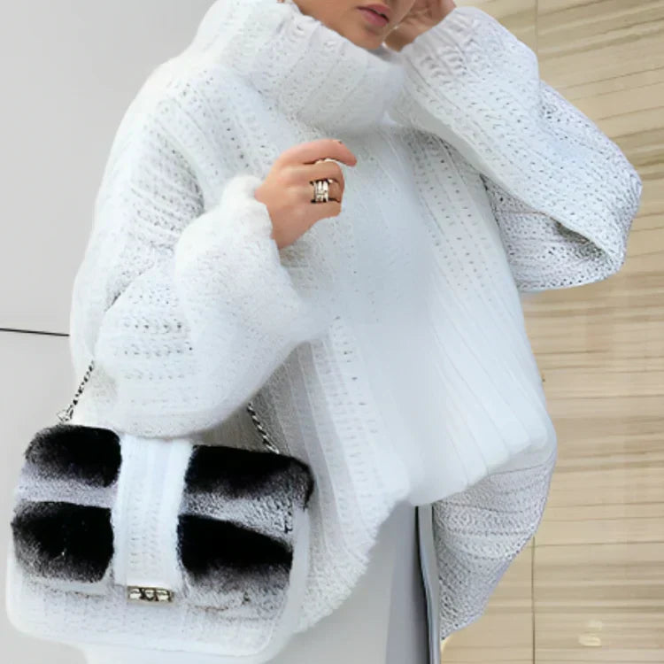 Weicher Langarm-Winterpullover für Frauen