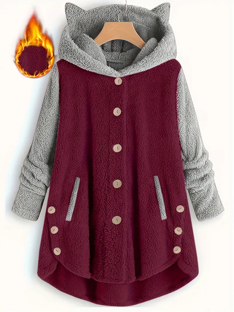 Weiche Fleece-Winterjacke für Frauen