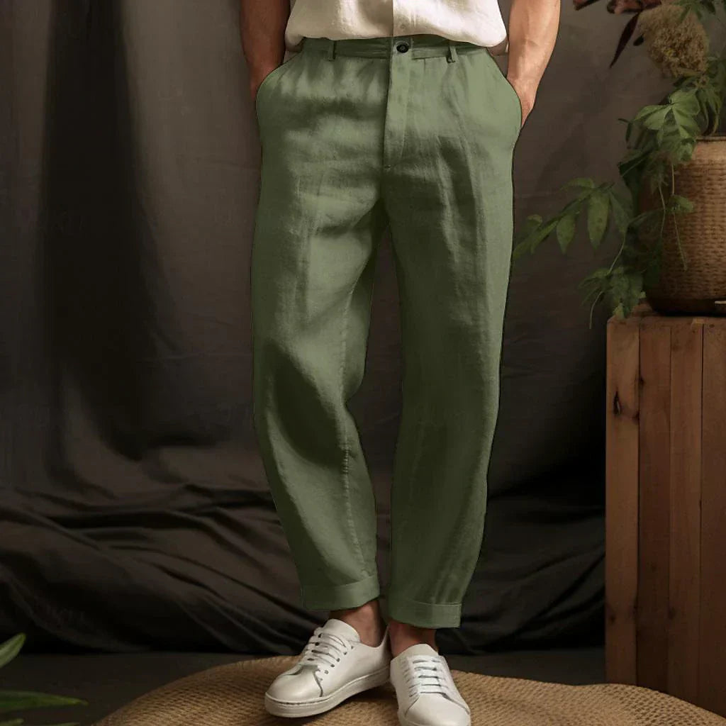 Alfons Herren Leinenhose | Luftige Sommerhose mit regulärer Passform