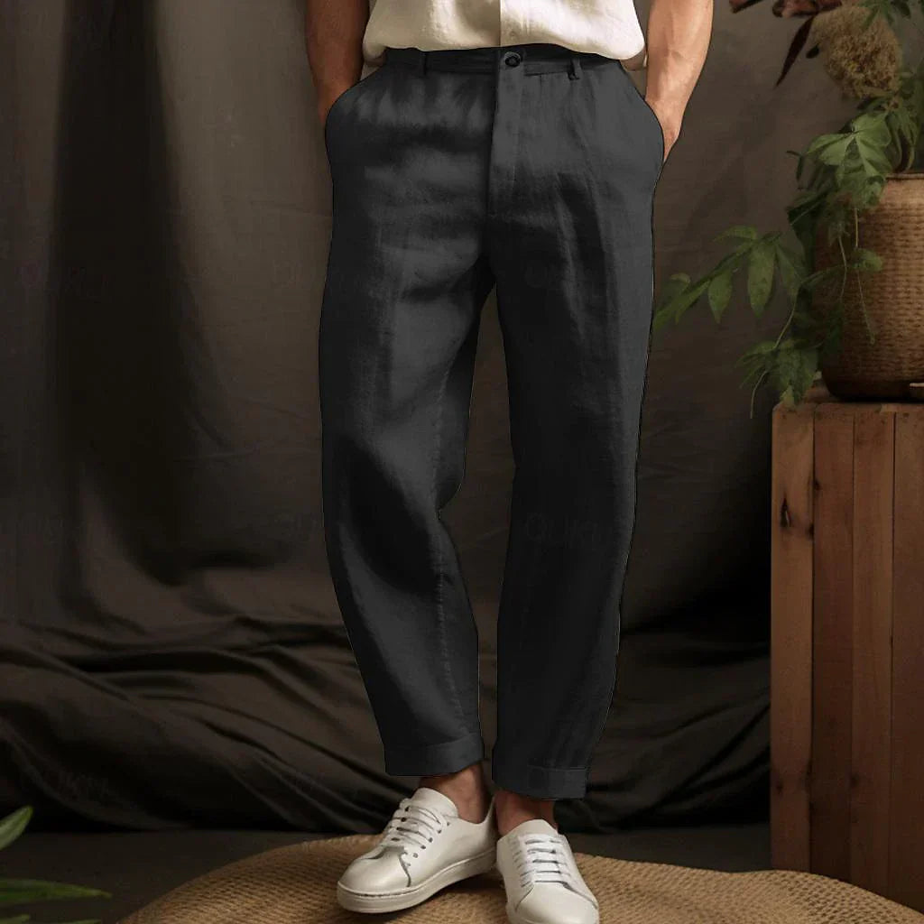 Alfons Herren Leinenhose | Luftige Sommerhose mit regulärer Passform