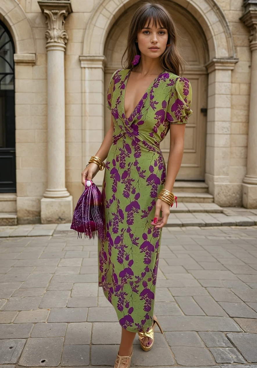 Anna | Langes Damen kleid mit Blumendruck | Luftig, elegant & perfekt für den Sommer