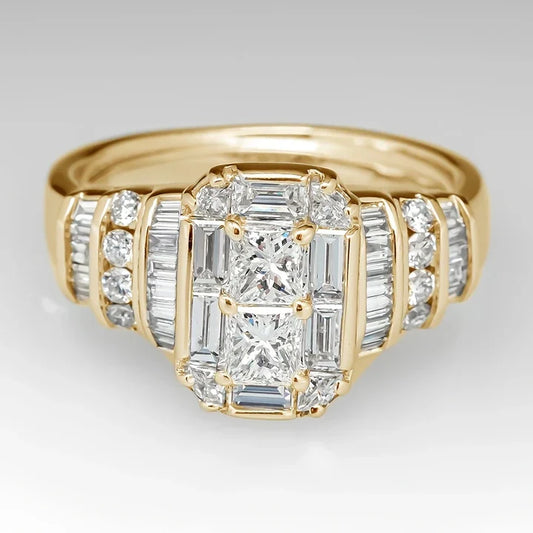 Weißes Glas Goldener Ring
