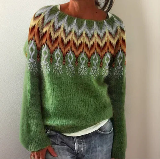 ANGÈLE - ELEGANTER UND BEQUEMER PULLOVER MIT GEOMETRISCHEM MUSTER