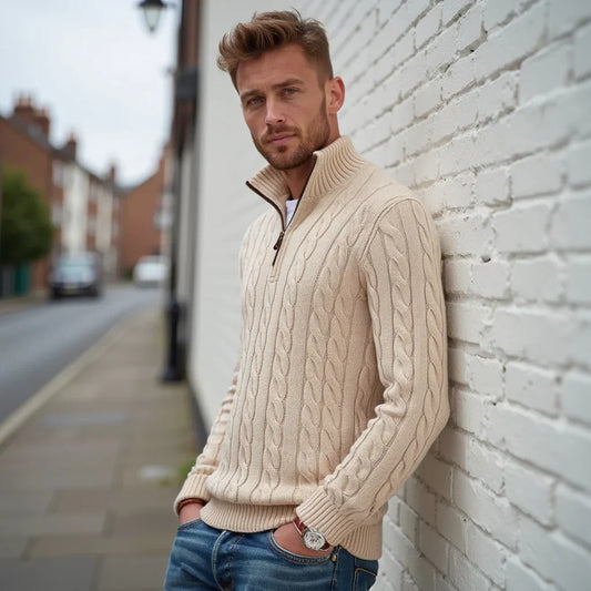 Alessandro™ - Pullover mit Zopfmuster und Reißverschluss